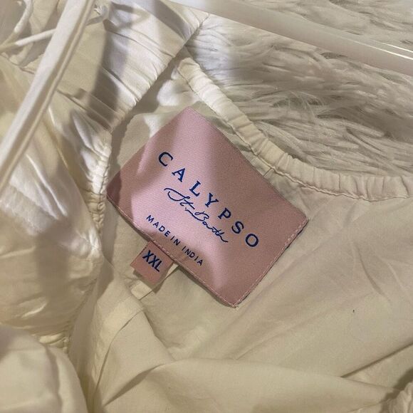 Calypso St. Barth Holly Silk Wide Leg Bride Jumpsuit in White XXL - Picture 10 of 11